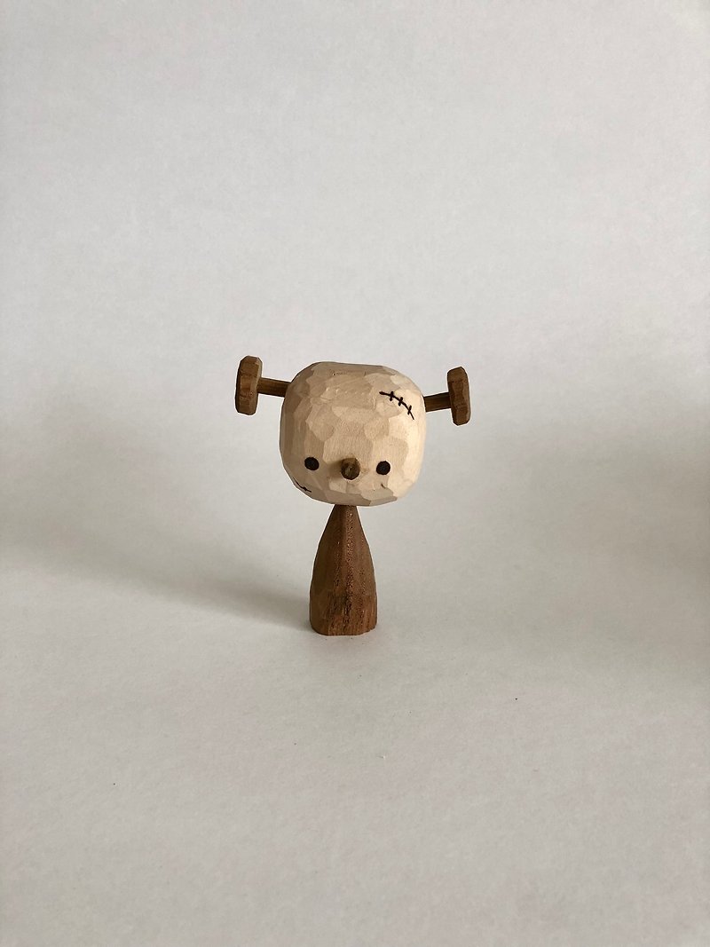 農華結びの木彫り - 置物 - 木製 ブラウン