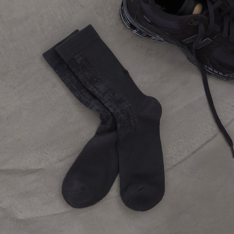 DURSTY 鐵灰 - 中高筒休閒襪 足底加厚 抗菌 除臭 - 襪子 - 棉．麻 灰色