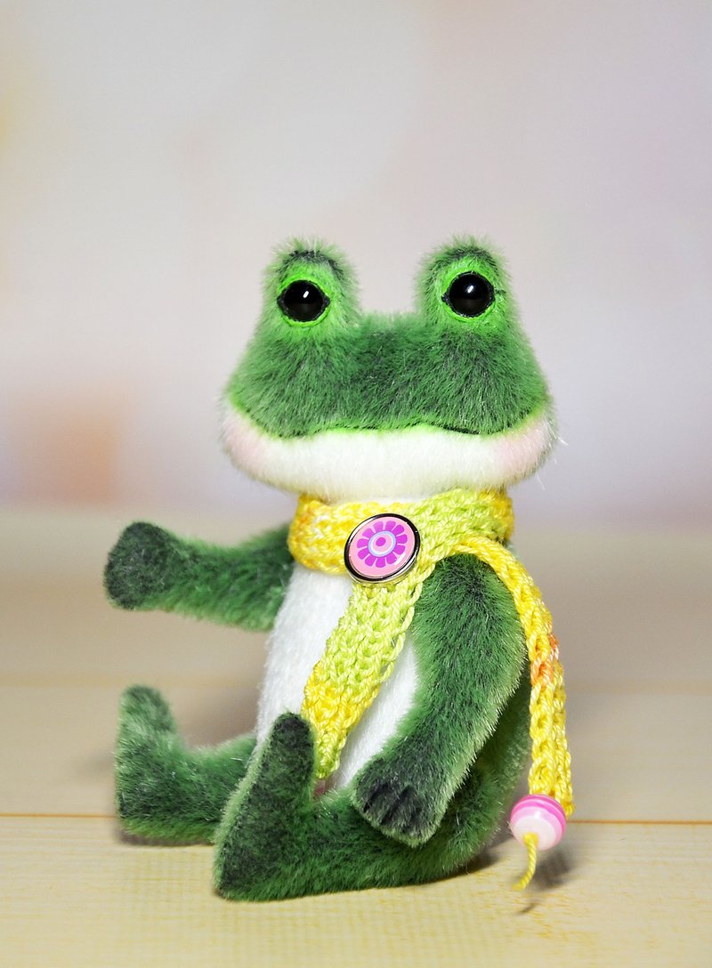 Stuffed teddy frog toy small frog toy for Blythe dolls - 玩偶/公仔 - 環保材質 綠色