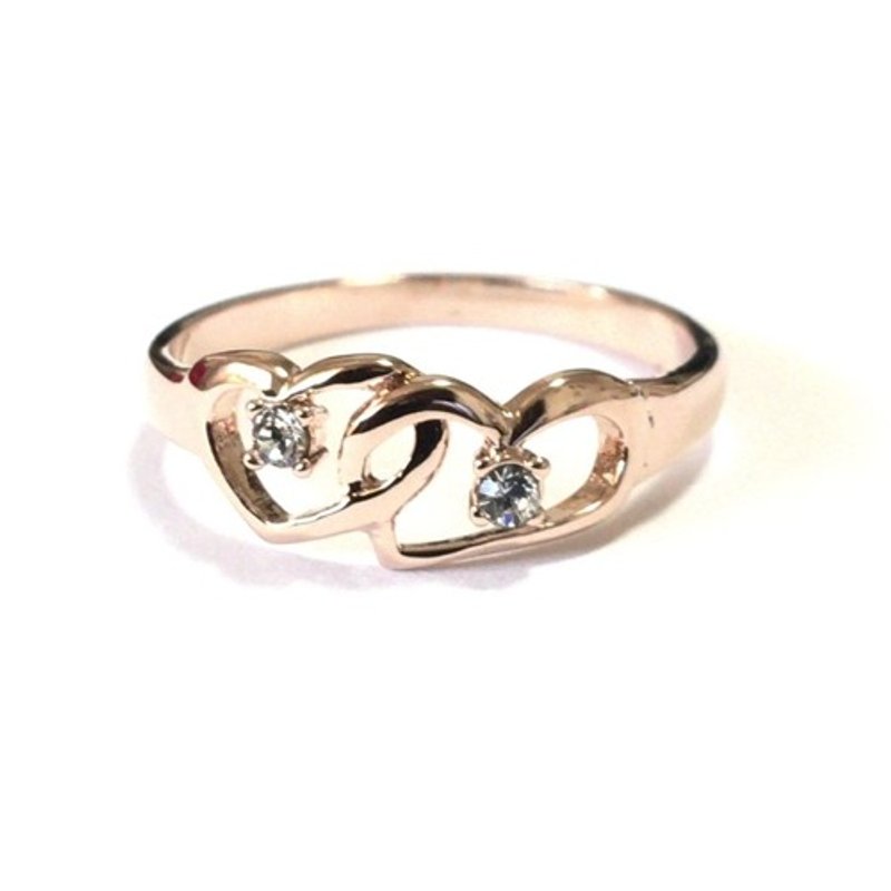 Heart Swarovski Ring - 戒指 - 其他金屬 銀色