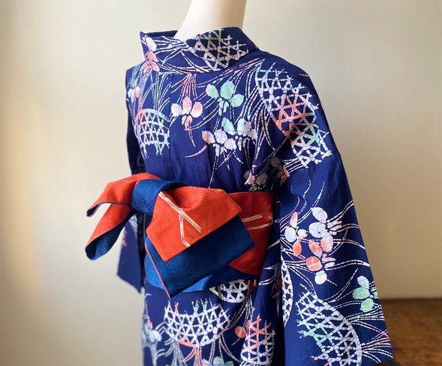 藍染め菖蒲花垣ヴィンテージ浴衣 - ショップ 【藏私‧Collection】 ワンピース - Pinkoi