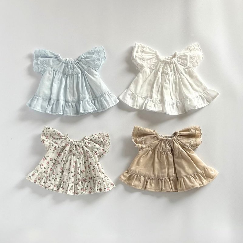 刺繍スカラップのワンピース - 寶寶/兒童玩具/玩偶 - 棉．麻 白色