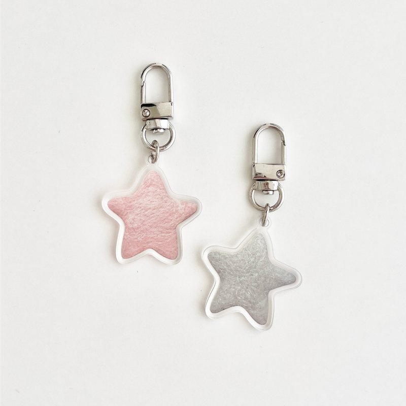 soft star keyring - 鑰匙圈/鑰匙包 - 壓克力 粉紅色