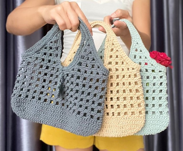 Crochet Bag, Crochet Mini square net Bag, Crochet Hand Bag - Shop