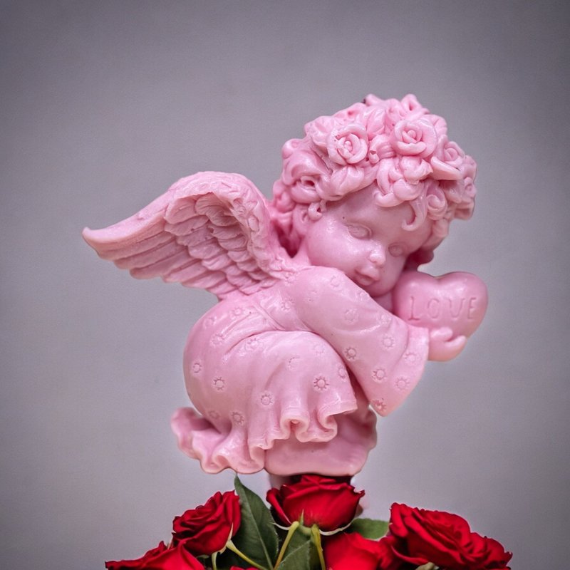快速出貨  藝術香氛皂 天使愛心love (女) 精油香氛 手工皂 - 肥皂/手工皂 - 其他材質 白色