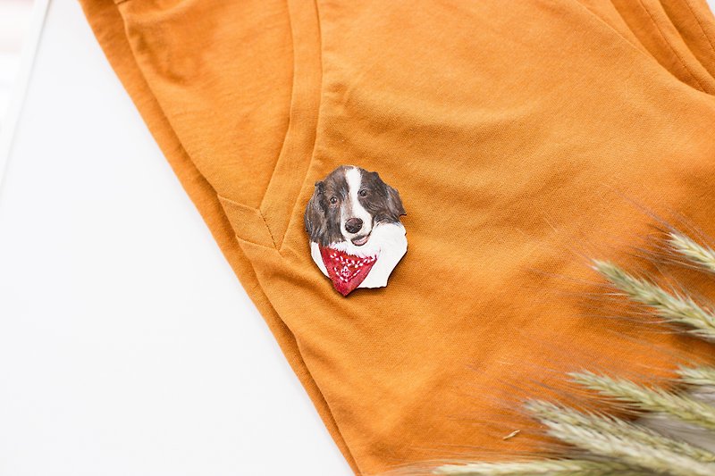 Wood Brooches - Custom Pet Portrait Hand Painted Pin