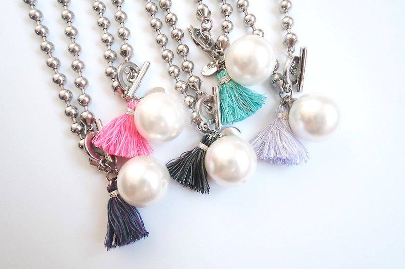 カラーブレンドタッセル真珠のネックレスネックレス - チョーカー - その他の素材 多色