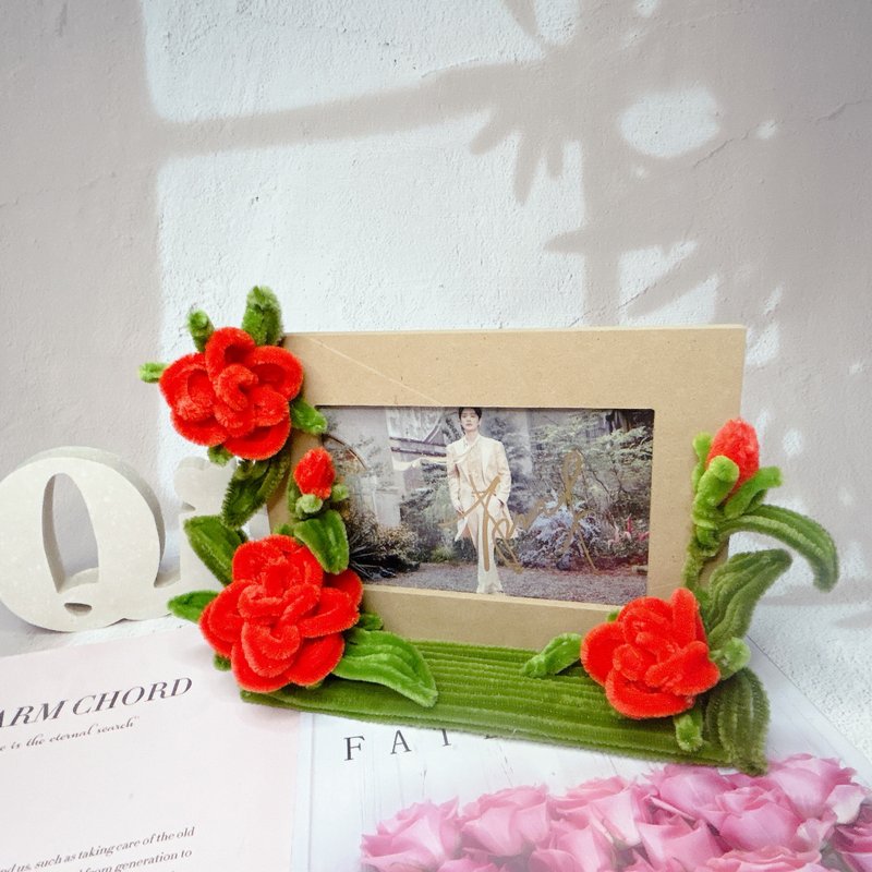 [Handmade custom] photo frame [love hope] hairy root roses - Items for Display - Other Materials 