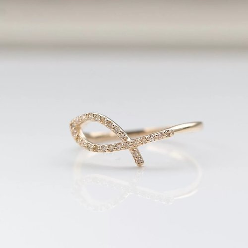 CHARIS GRACE 14K Lucky Fish Diamond Ring 幸運魚鑽石戒指