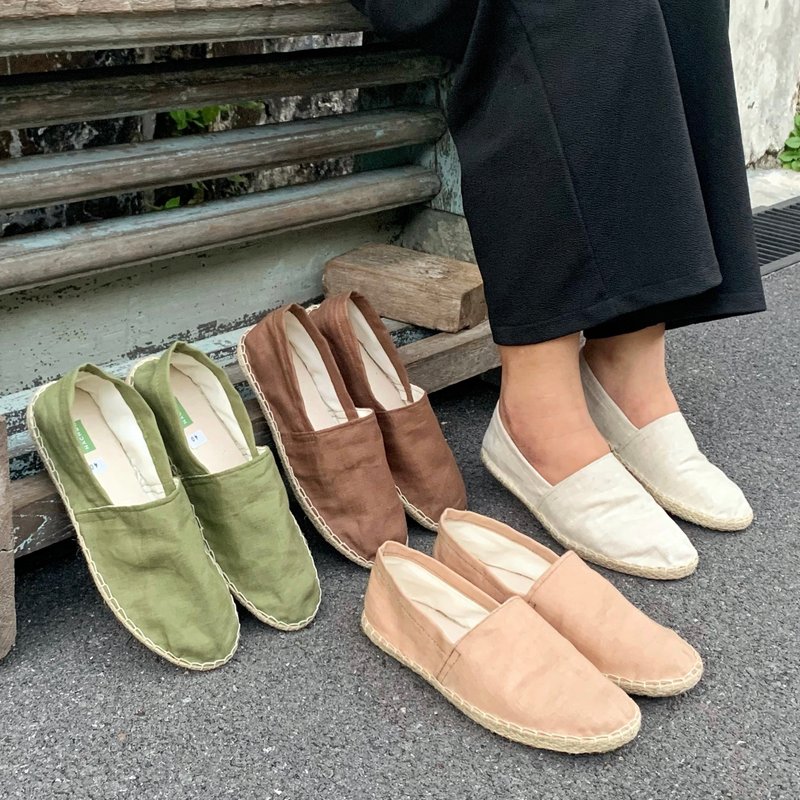 Linen Slip On รองเท้าสลิปออน ผ้าลินิน - รองเท้าลำลองผู้หญิง - ลินิน 