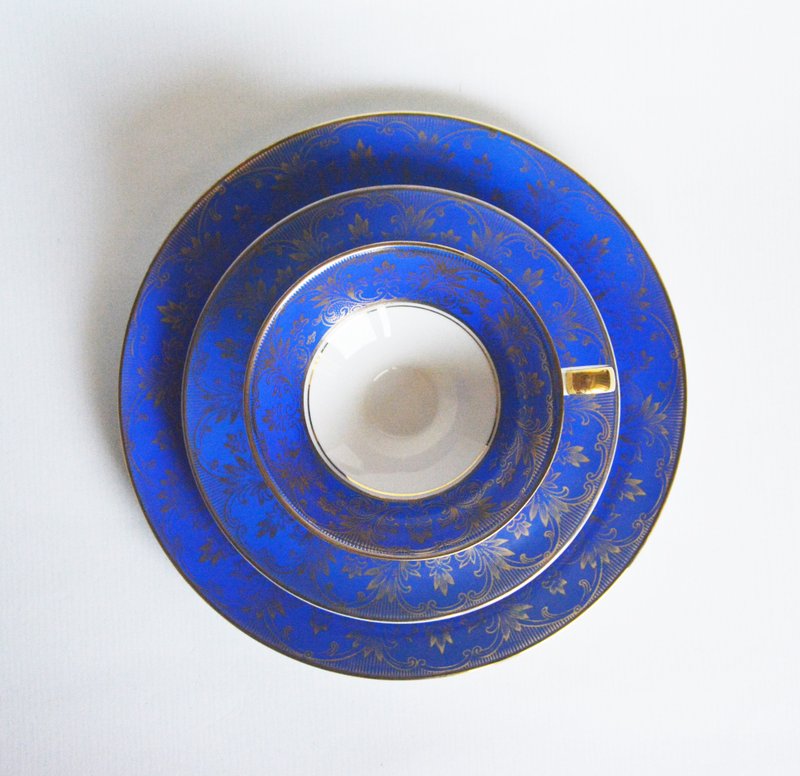 德國古董下午茶杯盤組 - 茶壺/茶杯/茶具 - 瓷 藍色