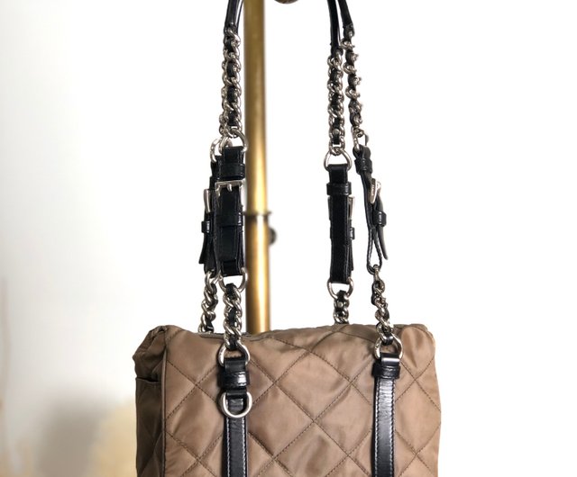 日本直送 名牌中古包 】PRADA プラダ ハンドバッグ ブラウン