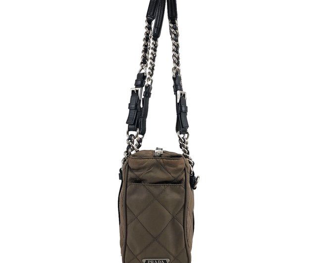 日本直送 名牌中古包 】PRADA プラダ ハンドバッグ ブラウン 日本直送 名牌中古包 】PRADA プラダ ハンドバッグ ブラウン