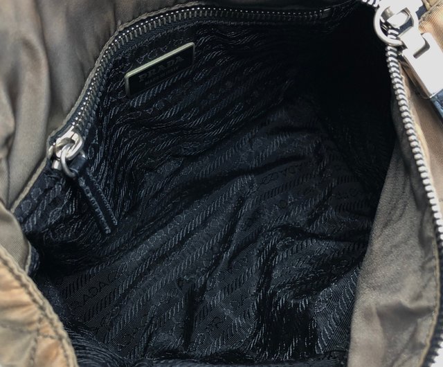美品 PRADA ミニボストンバッグ キルティング トライアングルロゴ チェーン PRADA/プラダ】チェーンハンドルキルティングミニボストンバッグ