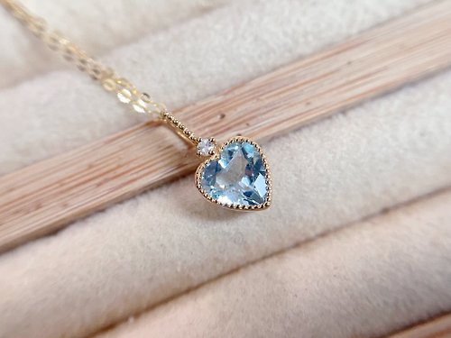 Pine St. Jewelry 松樹街輕奢珠寶 純18k金鑽石 天然海水藍寶 法式鑲嵌墜子項鍊