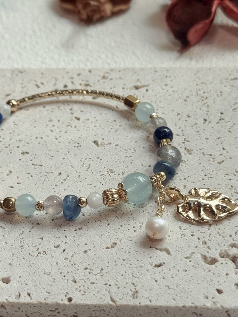 AZ 海藍寶藍晶石手鍊 靜心之藍・智慧 - 手鍊/手環 - 寶石 