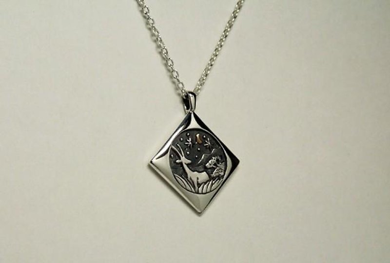 I saw the same moon - Thomson's gazelle - Silver pendant - Necklaces - Other Metals Silver