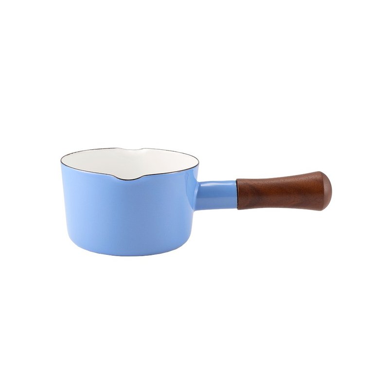 NATURE single handle enamel milk pot sky blue 12cm - Cookware - Enamel Blue