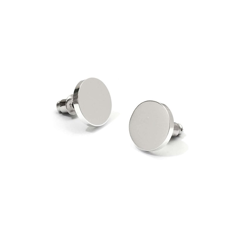 Recovery Oblate Earrings (Steel Silver) - ต่างหู - สแตนเลส สีเงิน