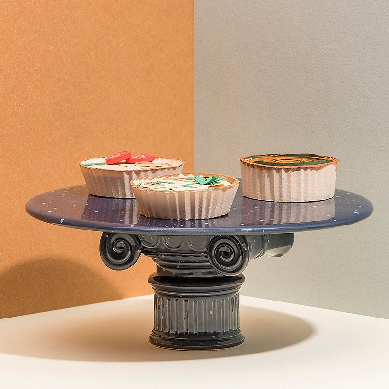 羅馬柱蛋糕盤 - 盤子/餐盤/盤架 - 陶 藍色