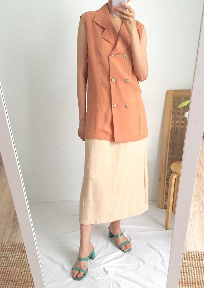 ODELE BLOUSE *JAPANESE VINTAGE - เสื้อผู้หญิง - เส้นใยสังเคราะห์ สีส้ม
