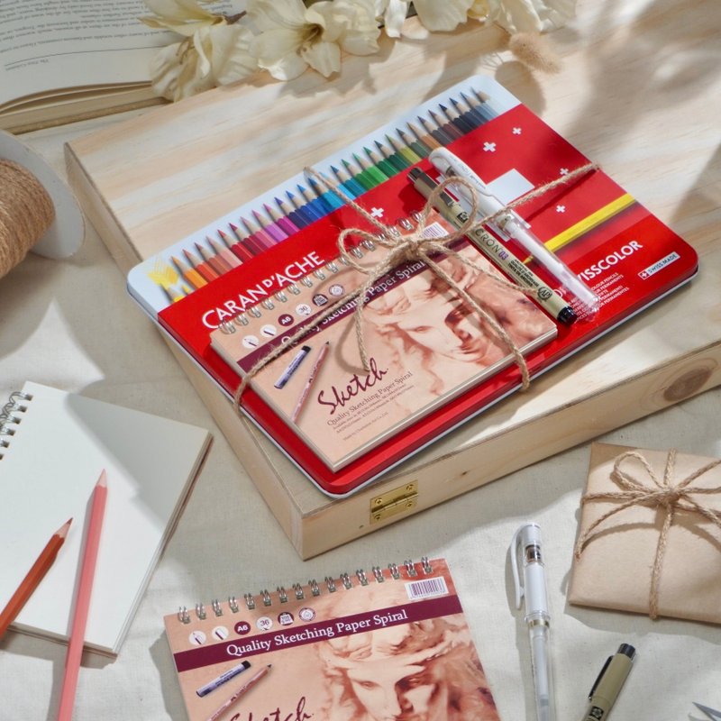 Limited gift pack-Swiss Caran D'ache Kada general oily color pencil 30 color combination - Illustration, Painting & Calligraphy - Other Materials Red