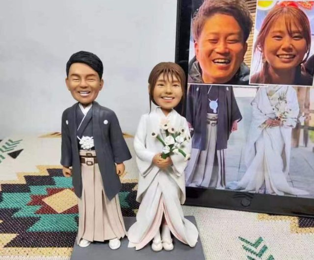 オーダーメイド】3D肖像画置物似顔絵/結婚祝い・記念日プレゼントに