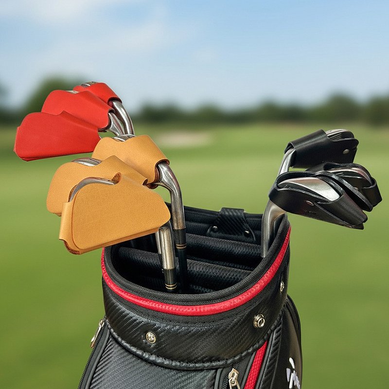 COZI-義大利植鞣革高爾夫鐵桿套 球桿套 鐵桿帽套 球桿帽套 - 運動配件 - 真皮 咖啡色