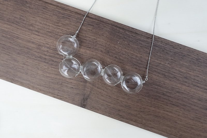 海浪玻璃泡泡項鏈 - 項鍊 - 玻璃 透明