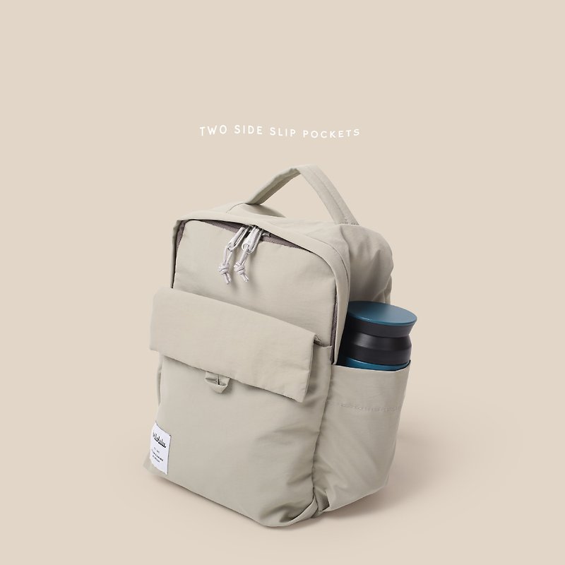 hellolulu CarterJr. Mini Multi-Function Backpack S-Light Grey - กระเป๋าเป้สะพายหลัง - ไนลอน สีเทา