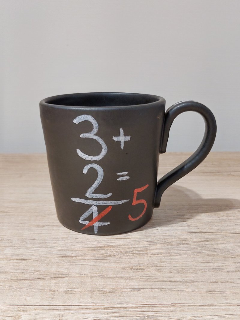 Italian handmade pottery-GST graffiti series mug 350ml (mathematical color) - แก้วมัค/แก้วกาแฟ - ดินเผา สีดำ