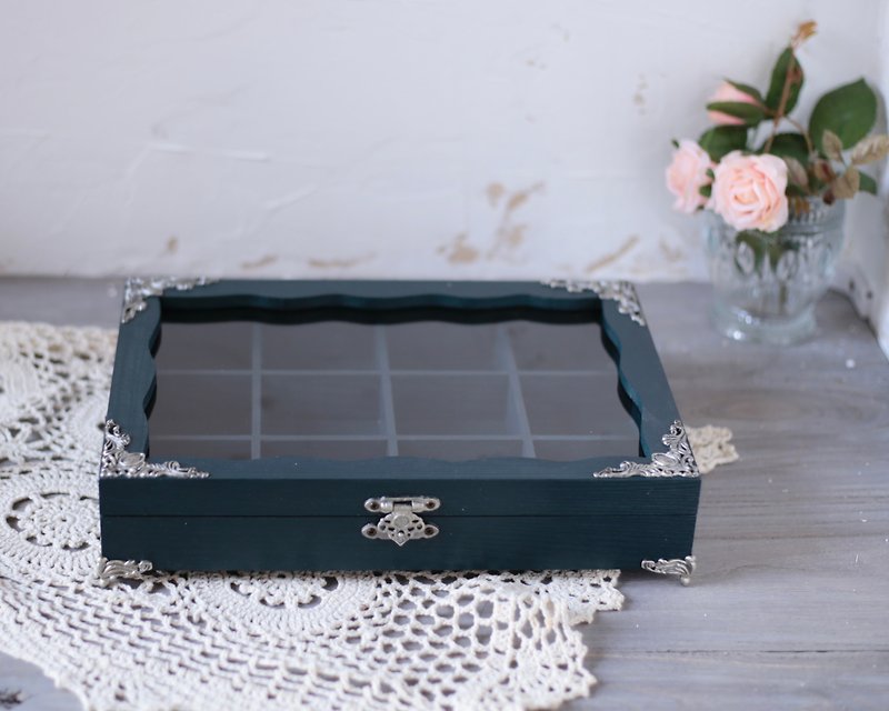 Elegant full solid wood jewelry storage box transparent jewelry box - กล่องเก็บของ - ไม้ 