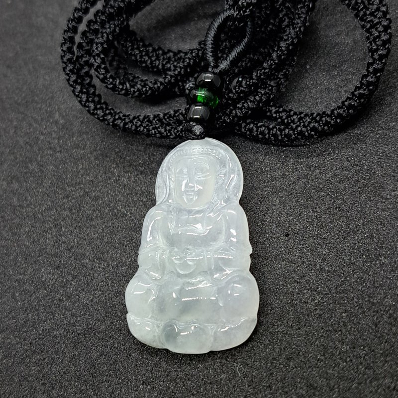 Ice Jade Guanyin Bodhisattva Necklace | Natural Burmese Jade A-grade | Gift - Necklaces - Jade Transparent