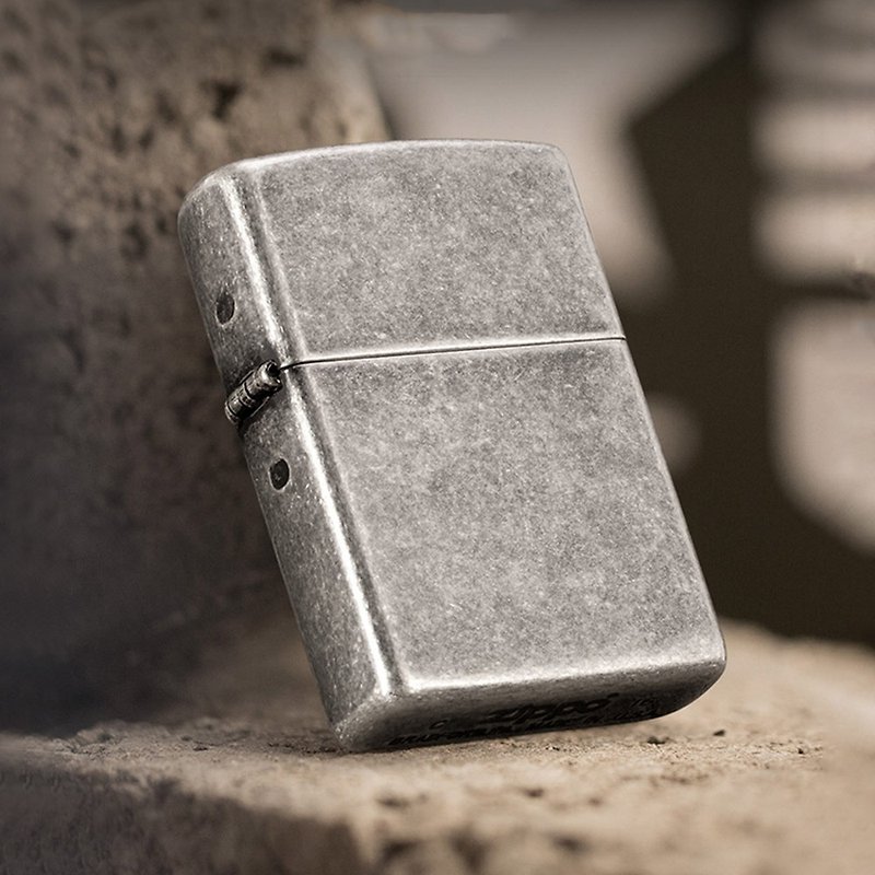 [ZIPPO official flagship store] Antique Silver windproof lighter 121FB - Other - Copper & Brass Silver