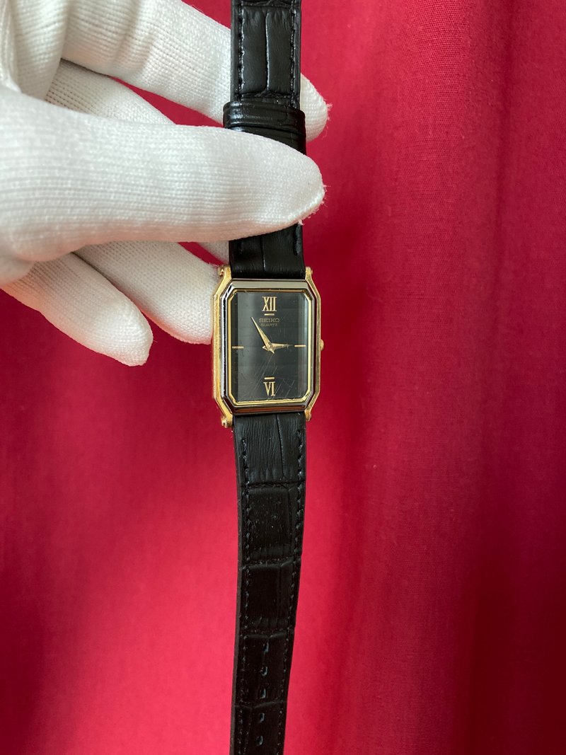 SEIKO 八角形金銀雙色錶殼 立體玻璃鏡面 立體紋錶盤 中性 古董錶 - 女錶 - 其他材質 金色