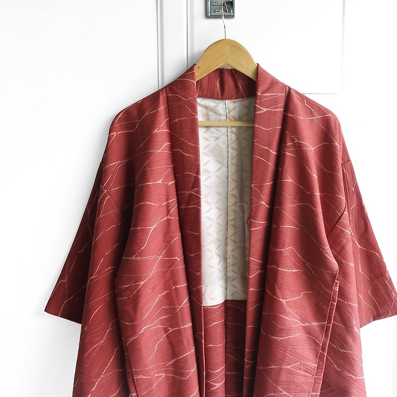 │Slowly│ Japanese antiques - light kimono long coat O27│ vintage. Vintage. Vintage. - Women's Casual & Functional Jackets - Polyester Multicolor