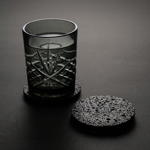 ZENLET 熔岩杯墊 月球黑 天然火山岩 不沾黏 隔熱墊