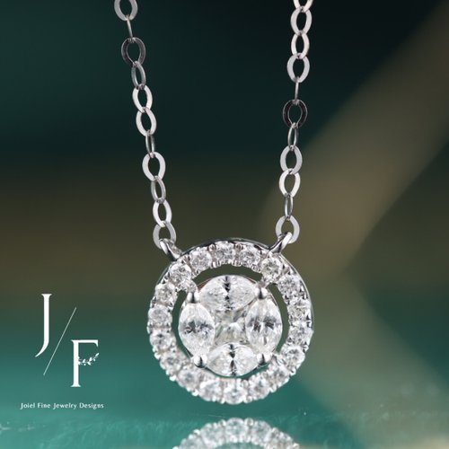 Joiel Fine Jewelry Designs 18K白金鑽石項鏈- 馬眼公主方鑲嵌