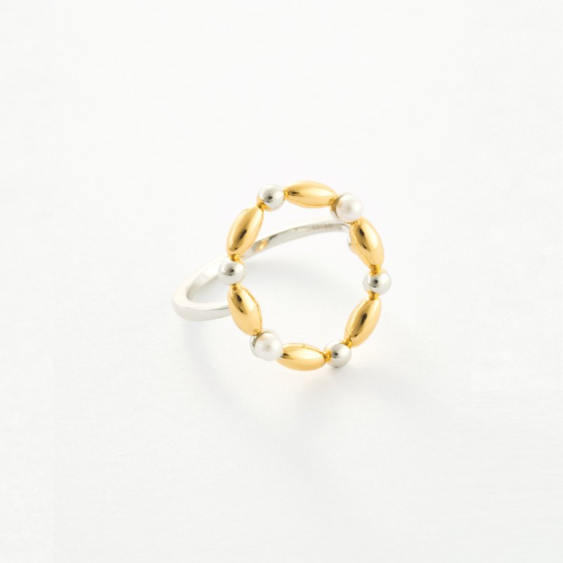 【 2025 新品 】串珠環圈開口戒 /  Fiona ring - 戒指 - 銅/黃銅 