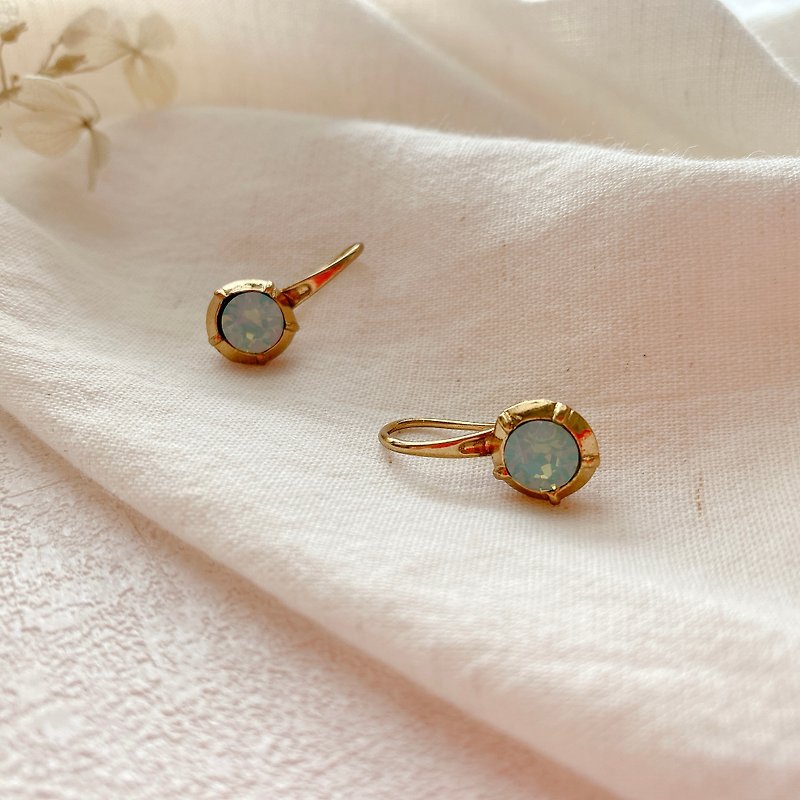 Mint-Brass earrings - ต่างหู - ทองแดงทองเหลือง หลากหลายสี