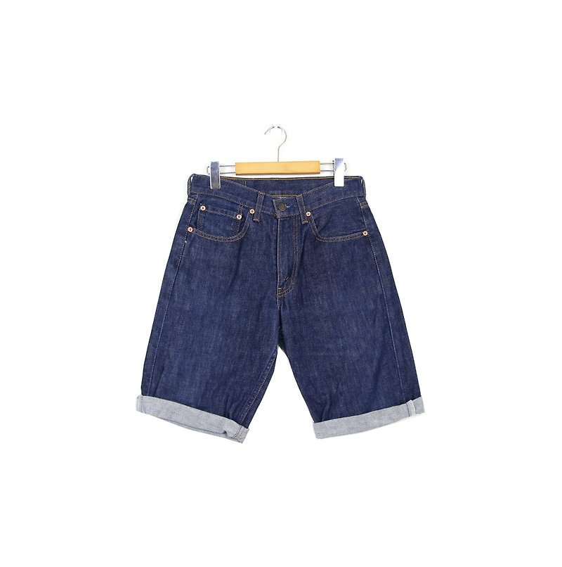 Back to Green :: Trousers Make Levi's Deep Blue 512 // Men and Women Wear // vintage (DS-03) - กางเกงขาสั้น - ผ้าฝ้าย/ผ้าลินิน 