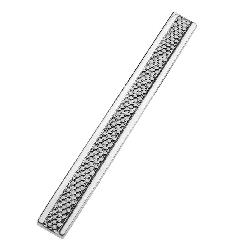 55mm Silver and Black Gunmetal Grid Tie Clips - Ties & Tie Clips - Other Metals Black