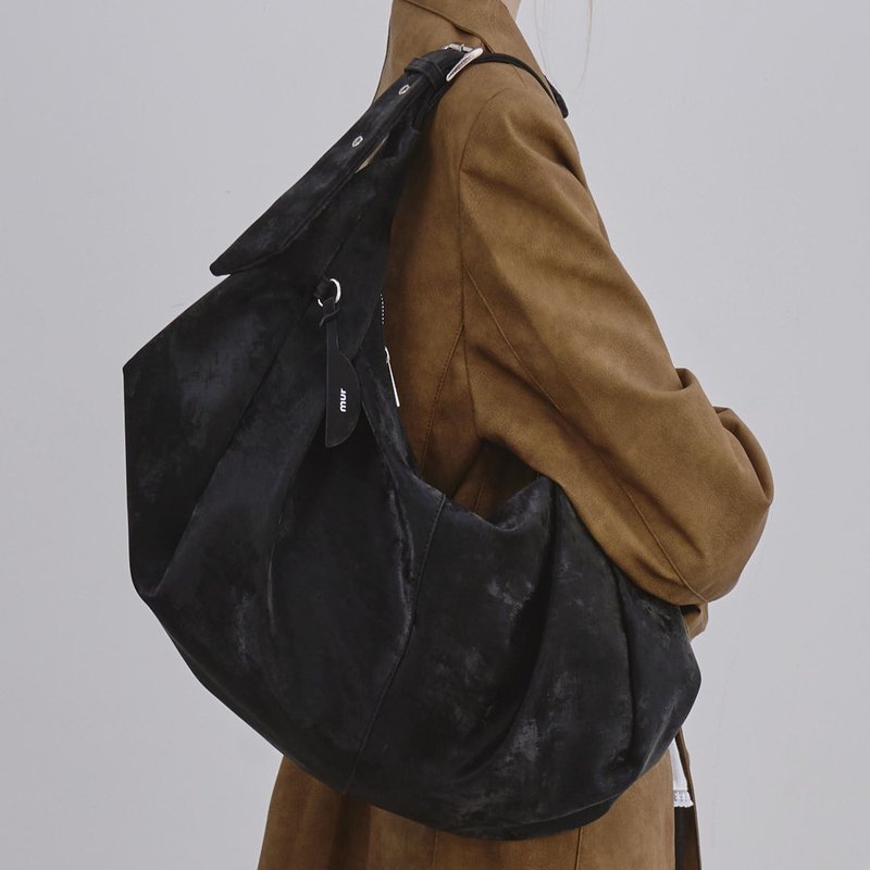 韓國製 MUR Romi hobo bag 手袋/單肩包/上肩袋/手提袋 Black - 側背包/斜背包 - 環保材質 