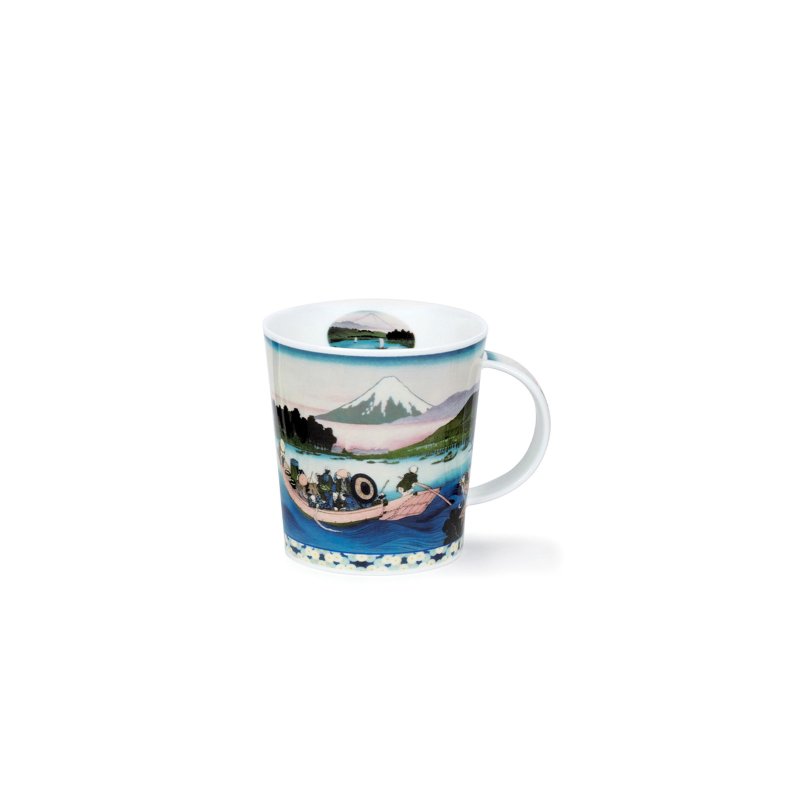 [100% Made in the UK] Dunoon Ukiyoe Bone China Mug-Ship-320ml - Mugs - Porcelain Blue