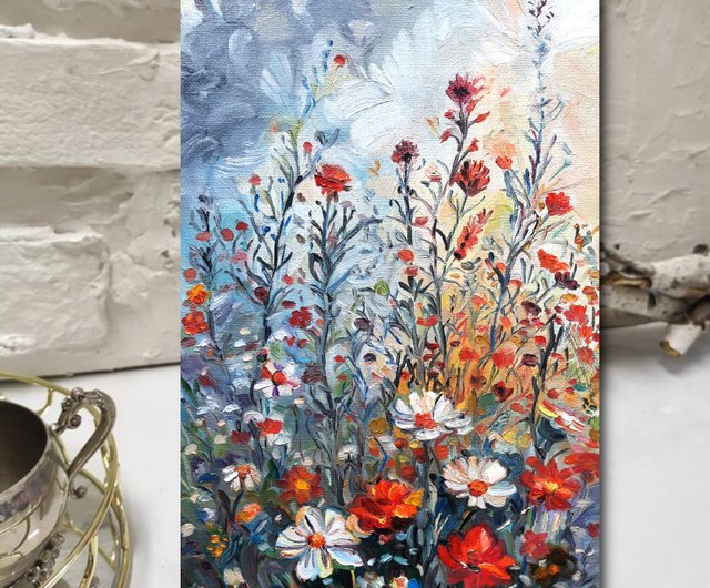 油彩画　「　花　かご　」　原画　F6 油彩画 「 花 かご 」 原画 F6