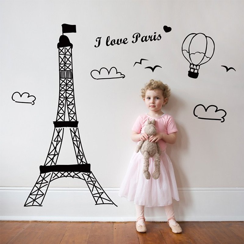 Smart Design 創意無痕壁貼◆我愛巴黎(8色 - 壁貼/牆壁裝飾 - 紙 黑色