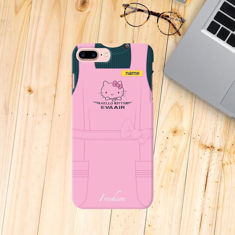 Personalised EVA AIR Air Hostess / Fight Attendant apron iPhone Samsung Case  - Phone Cases - Plastic Pink