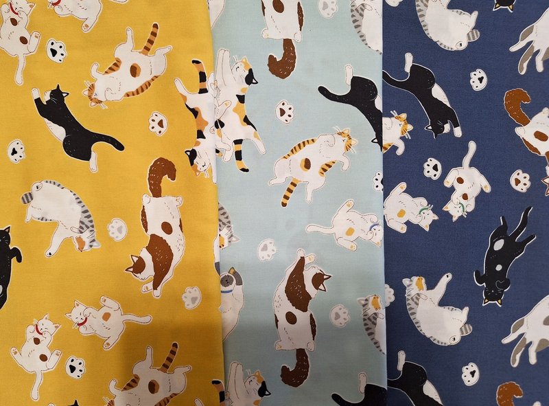 醫護雙層手術帽、工作帽、烘培帽  慵懶貓兒淺藍色款 薄棉款 - 帽 - 棉．麻 多色