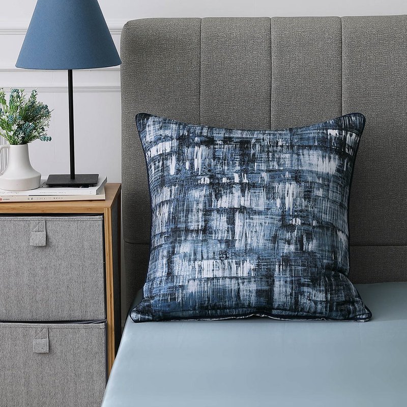 Hongyu 300-woven American cotton pillow Graeme (60x60cm) - Pillows & Cushions - Cotton & Hemp Blue