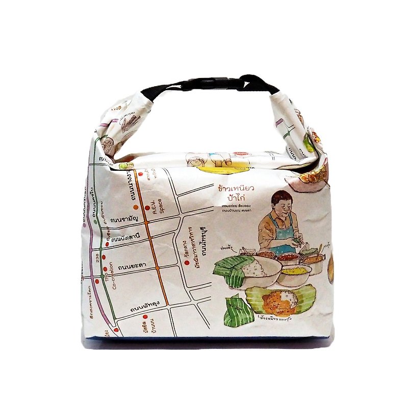 Lunch Bag / Thailand Foods Design Thermal Washable Paper Bag - Lunch Boxes - Waterproof Material White